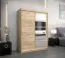 Schiebetürenschrank / Kleiderschrank Aizkorri 03A mit Spiegel, Farbe: Eiche Sonoma - Abmessungen: 200 x 150 x 62 cm (H x B x T)