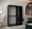 150 cm breiter Kleiderschrank mit 5 Fächern und 2 Türen | Farbe: Weiß / Schwarz Abbildung