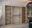 250 cm breiter Kleiderschrank mit 3 Türen | 10 Fächer | Farbe: Sonoma Eiche / Weiß Abbildung