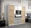 200 cm breiter Kleiderschrank mit 10 Fächern und 2 Türen | Farbe: Sonoma Eiche / Weiß Abbildung