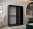 150 cm breiter Kleiderschrank mit 5 Fächern und 2 Türen | Farbe: Weiß / Schwarz Abbildung