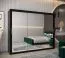 250 cm breiter Kleiderschrank mit 10 Fächern und 3 Türen | Farbe: Schwarz Abbildung