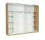 Großer 250 cm breiter Kleiderschrank mit 2 Türen | 10 Fächer | Farbe: Eiche / Weiß Abbildung