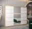 250 cm breiter Schiebetürenschrank mit 3 Türen | 10 Fächer | 2 Kleiderstangen | Farbe: Sonoma Eiche / Weiß Abbildung