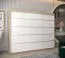 250 cm breiter Schiebetürenschrank mit 3 Türen | 10 Fächer | 2 Kleiderstangen | Farbe: Sonoma Eiche / Weiß Abbildung