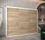 250 cm breiter Schiebetürenschrank mit 3 Türen | 10 Fächer | 2 Kleiderstangen | Farbe: Sonoma Eiche / Weiß Abbildung