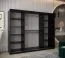 250 cm breiter Schiebetürenschrank mit 3 Türen | 10 Fächer | 2 Kleiderstangen | Farbe: Schwarz Abbildung