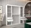 200 cm breiter Schiebetürenschrank mit 2 Türen | 10 Fächer | 2 Kleiderstangen | Farbe: Weiß / Schwarz Abbildung