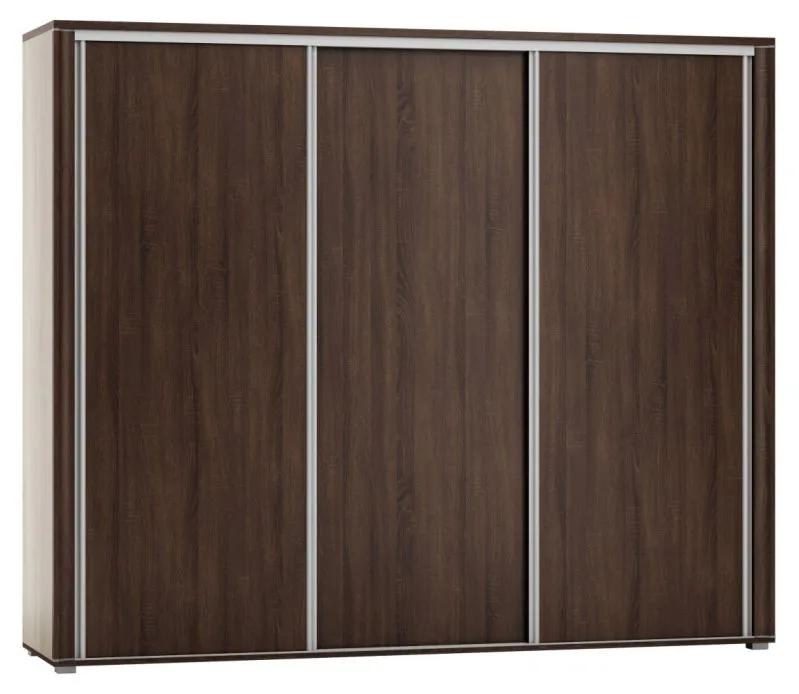 2 Meter breiter Kleiderschrank mit 3 Türen | Farbe: Sonoma Eiche Abbildung