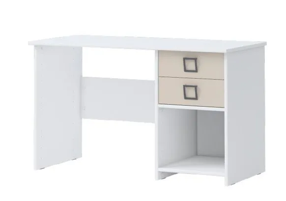 Kinderzimmer - Schreibtisch Benjamin 28, Farbe: Weiß / Creme - Abmessungen: 74 x 125 x 60 cm (H x B x T)