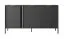 Schlichte Kommode mit drei Türen Raoued 03, Farbe: Anthrazit - Abmessungen: 81 x 153 x 39,5 cm (H x B x T)