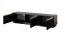 Eleganter TV-Schrank / TV-Board Finghall 01, drei Türen, 1,8 Meter breit, Soft-Close-Funktion, Farbe: Schwarz, Front: gerillt, hängend montierbar, drei Fächer
