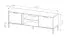 TV-Möbel / TV-Schrank mit zwei Türen Raoued 07, 1 Holzeinlegeboden, Anthrazit, Maße: 53 x 153 x 40 cm, Füße: Metall, vier Fächer