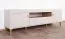 Moderner TV-Schrank / TV-Möbel mit einen offenen Fach Barbe 24, mit zwei Türen, drei Fächer, Farbe: Kaschmir, Maße: 51,5 x 177 x 40 cm, ABS-Kantenschutz, eine Schublade, Griffe: Gold, sehr Langlebig