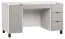 Schreibtisch Pantanoso 02, Farbe: Weiß / Grau - Abmessungen: 78 x 140 x 67 cm (H x B x T)