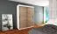 150 cm breiter Kleiderschrank mit 5 Fächern und 2 Türen | Farbe: Sonoma Eiche / Weiß Abbildung