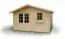 Holz-Gartenhaus 3,48 x 3,98 Meter (inkl. Dach) | Naturbelassen | Satteldach | 34 mm Blockbohlen-Haus Abbildung