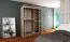Schiebetürenschrank / Kleiderschrank Bisaurin 3C mit Spiegel, Farbe: Schwarz / Weiß matt - Abmessungen: 200 x 150 x 62 cm ( H x B x T)