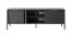 TV-Möbel / TV-Schrank mit zwei Türen Raoued 07, 1 Holzeinlegeboden, Anthrazit, Maße: 53 x 153 x 40 cm, Füße: Metall, vier Fächer