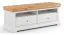 TV-Unterschrank Bresle 07, Kiefer massiv, Farbe: Weiß / Natur - Abmessungen: 58 x 155 x 48 cm (H x B x T)