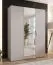 Drehtürenschrank / Kleiderschrank | 1 Spiegeltür | Farbe: Kaschmir | 2 Fächer | Griffe: Kaschmir | 2 Kleiderstangen | Soft-Close | Maße: 150 x 52 x 202 cm