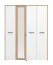 Drehtürenschrank / Kleiderschrank Brus 01, Farbe: Eiche Artisan / Weiß, Spiegeltür, Maße: 203,5 x 157,5 x 53 cm, eine Kleiderstange, sechs Fächer