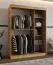 Schiebetürenschrank / Kleiderschrank | Farbe: Eiche Artisan | 150 x 62 x 200 cm | 2 Kleiderstangen | zuverlässiges Gleitsysteme | 5 Fächer | dekorativer  Spiegel