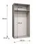 Drehtürenschrank / Kleiderschrank mit einer Kleiderstange | Farbe: Walnuss | ein Fach | 1 Meter breit | Soft-Close-Funktion | Griffe: Schwarz