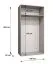 Kleiderschrank / Drehtürenschrank | Farbe: Weiß | 1 Meter breit | 1 Fach | 1 Kleiderstange | Griffe: Gold | Maße: 100 x 52 x 202 cm | Soft-Close-Funktion | ABS