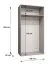 Drehtürenschrank mit 1 Meter breite | Farbe: Walnuss | zwei Türen | Soft-Close-Funktion | ein Fach | Griffe: Silber | eine Kleiderstange | Kleiderschrank