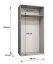 Kleiderschrank mit einen Fach Eiger 115, Farbe: Weiß, 1 Meter breit, eine Kleiderstange, Drehtürenschrank, Griffe: Gold, Soft-Close-Funktion