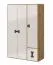 Jugendzimmer - Drehtürenschrank / Kleiderschrank Garian 04, Farbe: Eiche / Weiß / Grau - Abmessungen: 191 x 120 x 50 cm (H x B x T)