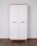 Drehtürenschrank / Kleiderschrank Panduros 01, Farbe: Kiefer Weiß / Eiche Braun - Abmessungen: 185 x 85 x 52 cm (H x B x T)