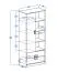 Kinderkleiderschrank, Farbe: Eiche Hellbraun / Weiß / Blau - 190 x 80 x 40 cm (H x B x T)