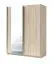 Kleiderschrank mit Spiegel, Farbe: Eiche - Abmessungen: 198 x 150 x 60 cm (H x B x T)