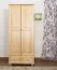 Kleiderschrank | 2 Drehtüren | 2 Schubladen | 1 Fach | mit Kleiderstange | 90 cm breit | Massivholz | Farbe: Natur Abbildung