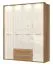 182 cm breiter Kleiderschrank mit 4 Türen, 7 Fächern und 2 Schubladen | Farbe: Beige | Tiefe: 56 cm Abbildung