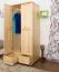 Kleiderschrank | 2 Drehtüren | 2 Schubladen | 1 Fach | mit Kleiderstange | 90 cm breit | Massivholz | Farbe: Natur Abbildung
