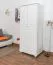 Massivholz-Kleiderschrank Kiefer, Farbe: Weiß 190x90x60 cm Abbildung