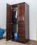 Kleiderschrank 80 cm breit, Farbe: Nuss, Massivholz Abbildung