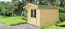 Holz-Gartenhaus 2,98 x 2,98 Meter (inkl. Dach) | Naturbelassen | Satteldach | 34 mm Blockbohlen-Haus Abbildung