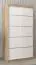 Schiebetürenschrank / Kleiderschrank Jan 01A, Farbe: Eiche Sonoma / Weiß matt - Abmessungen: 200 x 100 x 62 cm ( H x B x T)