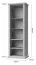 Vitrine Lotofaga 09, Farbe: Weiß / Walnuss - 200 x 66 x 48 cm (H x B x T)