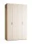 Falttür / Kleiderschrank | Farbe: Beige / Eiche | 2 Türen | inkl. LED-Beleuchtung mit Bewegungssenor | 140 x 60 x 240 cm | 10 Fächer | Soft-Close