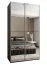 Kleiderschrank / Schiebetürenschrank | Spiegel | 2 Kleiderstangen | Soft-Close | 245,5 x 140 x 64 cm | 2 Schiebetüren | 6 Fächer | Farbe: Schwarz