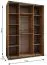 Kleiderschrank / Schiebetürenschrank | 245,5 x 170 x 64 cm | Soft-Close | 2 Kleiderstangen | 11 Fächer | Spiegel | 2 Schiebetüren | Farbe: Schwarz