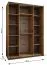 Kleiderschrank / Schiebetürenschrank | 11 Fächer | 245,5 x 180 x 64 cm | Spiegel | Soft-Close | 2 Kleiderstangen | 2 Schiebetüren | Farbe: Eiche Artisan