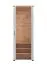Helle Garderobe - Set C Banat, 5-teilig, Farbe: Weiß Matt / Eiche Artisan, ein Garderobenschrank, ein Spiegel, eine Kommode, ein Schuhschrank und eine Garderobe mit vier Haken