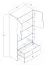 Schrank Sirte 04, Farbe: Eiche / Weiß / Schwarz  Hochglanz - Abmessungen: 190 x 80 x 40 cm (H x B x T)