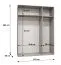 Drehtürenschrank / Kleiderschrank | Farbe: Weiß | 3-Türig | Griffe: Gold | 2 Fächer | 2 Kleiderstangen | Maße: 150 x 52 x 202 cm | Soft-Close-Funktion
